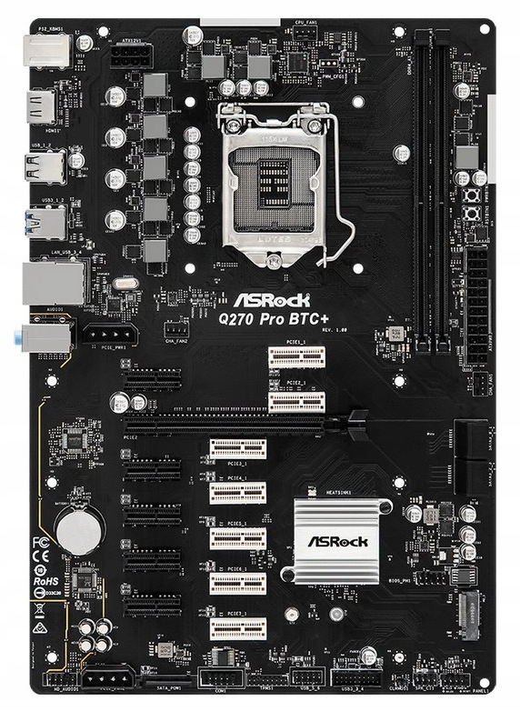 Купить МАТЕРИНСКАЯ ПЛАТА Asrock Q270 Pro BTC+ DDR4 LGA1151 ATX: отзывы, фото, характеристики в интерне-магазине Aredi.ru