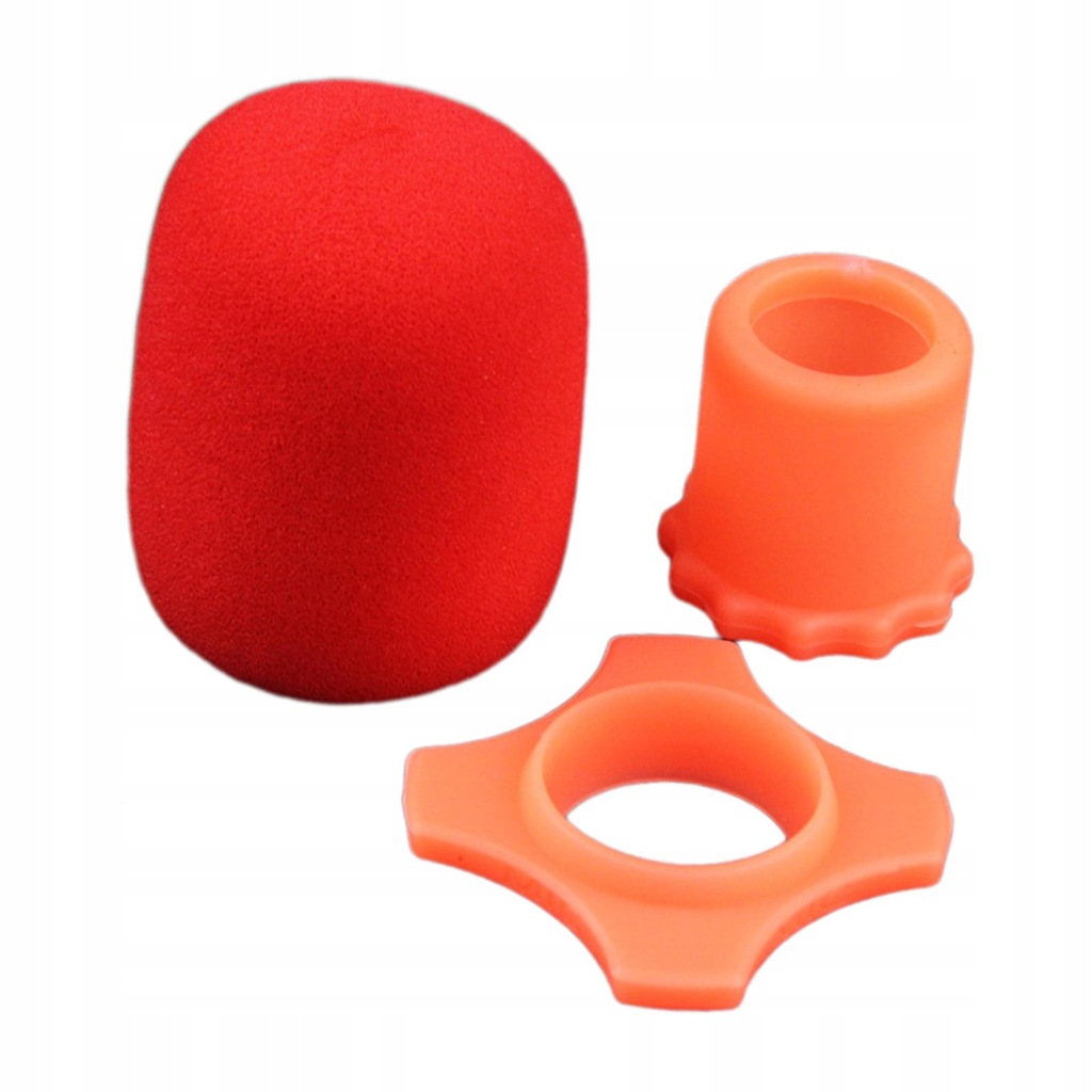 Handheld Microphone Protection Windscreen Silicone Ring for Speech Red