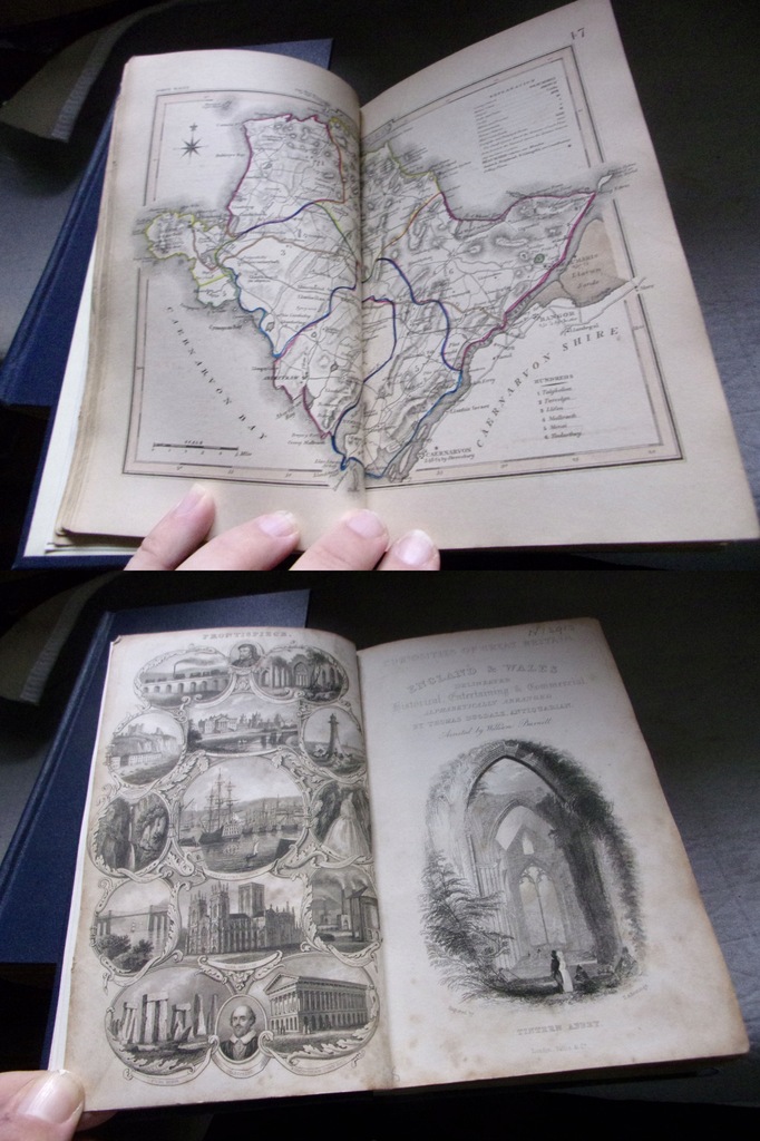 2 tomy kpl ANGLIA I WALIA kilkadziesiąt ręcznie kolorow map RYCINY 1836