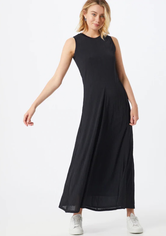 HUGO BOSS CZARNA TRAPEZOWA SUKIENKA MAXI XS AYG