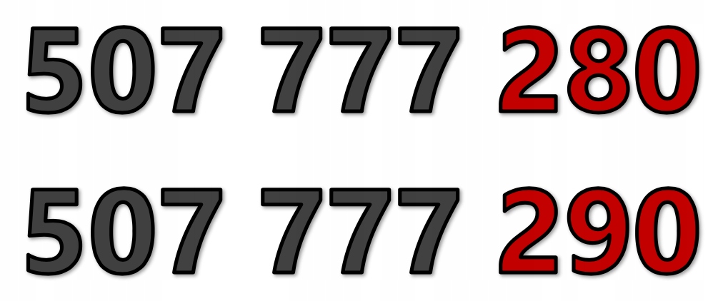 507 777 280 + 507 777 290 PARA STARTER ORANGE ZŁOTY ŁATWY NUMER KARTA x2