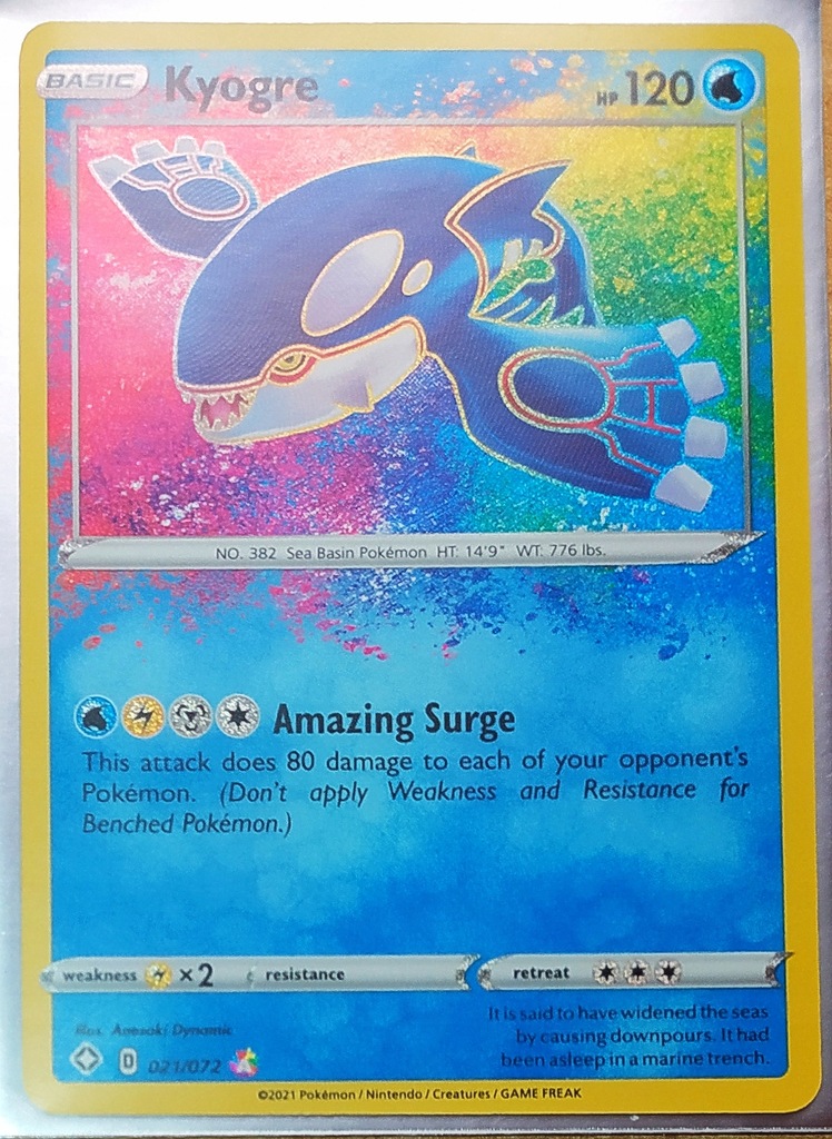 Kyogre Amazing Rare (Shining Fates 021/072)