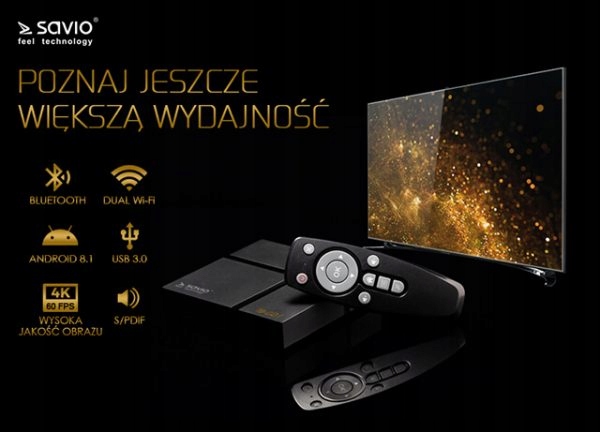 Купить Smart TV Box Gold Android 9.0 WiFi 4K Savio TB-G01: отзывы, фото, характеристики в интерне-магазине Aredi.ru