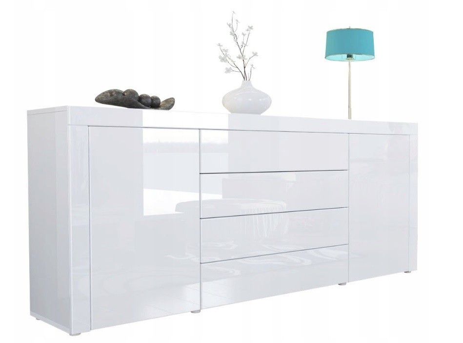 Купить МОДЕРН БЕЛЫЙ Комод, высокий книжный шкаф ГЛЯНЦЕВЫЙ белый: отзывы ...