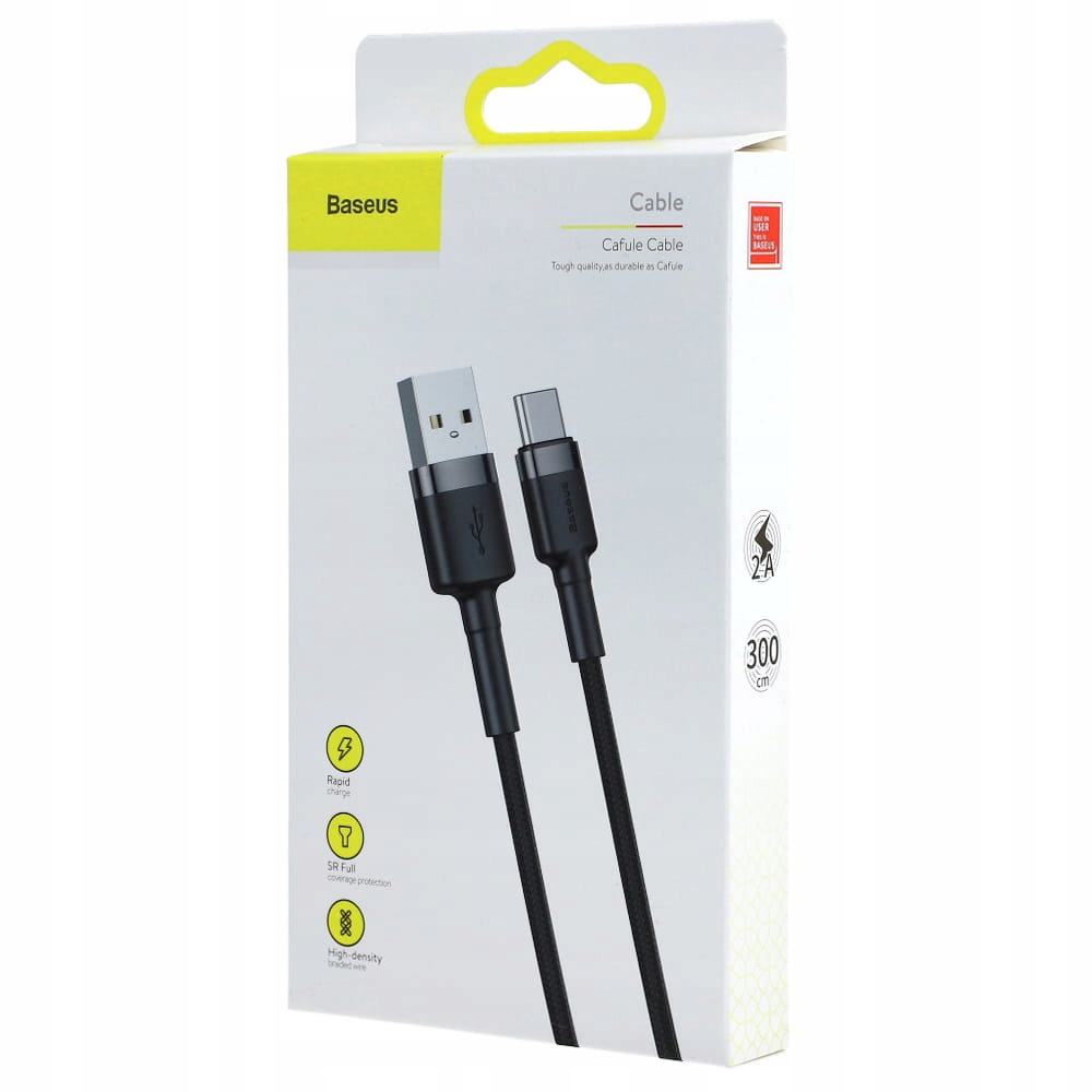 Купить Кабель Baseus Cafule, USB-A — USB-C 2А, 3м, QC3.0: отзывы, фото, характеристики в интерне-магазине Aredi.ru