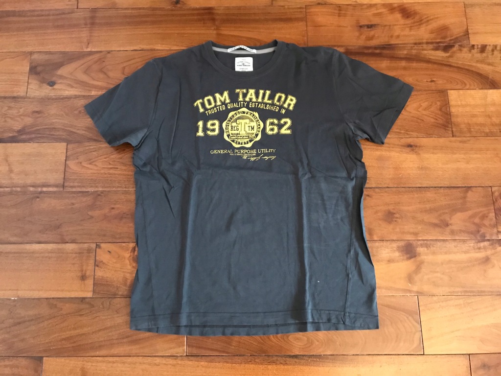 TOM TAILOR koszulka T-shirt grafitowa XL bawełna