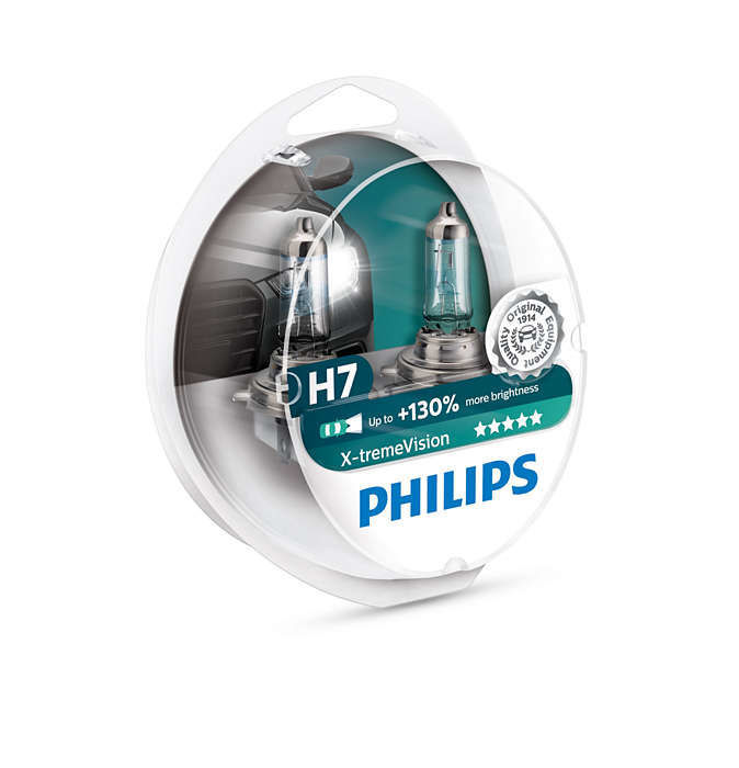 PHILIPS H7 55W X-TREME VISION +130 ŚWIATŁA BOX