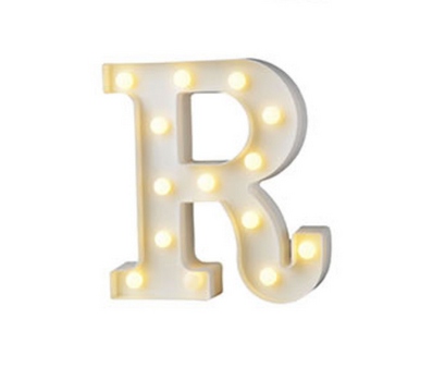 Świecąca Litera LED R Lampka 22,5 cm W18C5