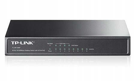 Switch biurkowy TP-Link 8p TL-SF1008P (8x10/100Mbit, 4xPoE)