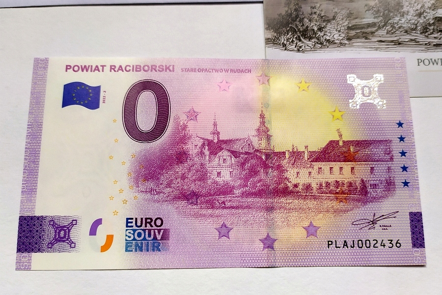 Banknot 0 Euro 2022 - Racibórz + folder
