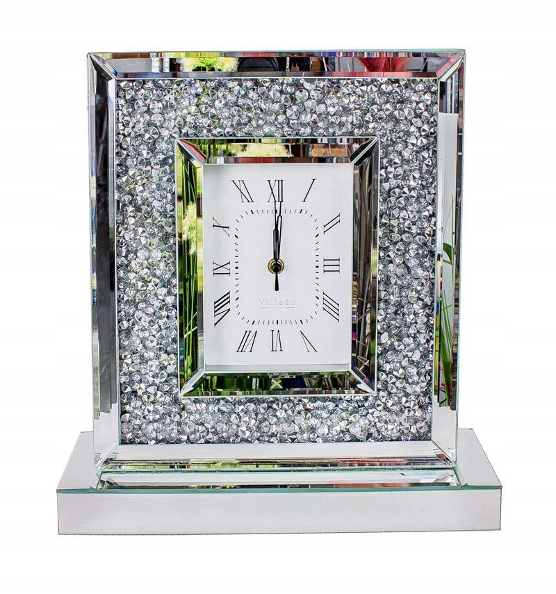 Nowoczesny zegar kryształowy lustrzany stojący