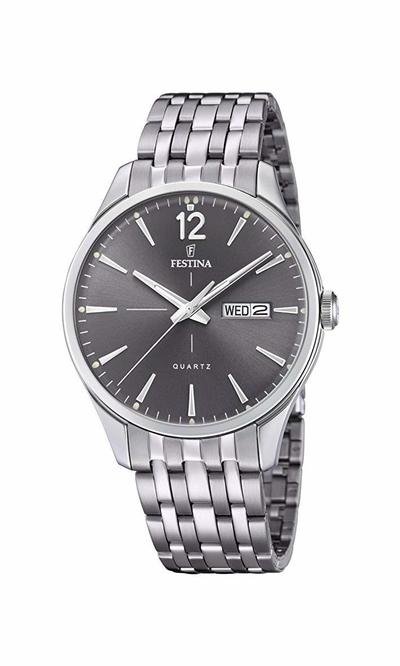 FESTINA F20204/2 ZEGAREK MĘSKI NARĘCZNY SREBRNY