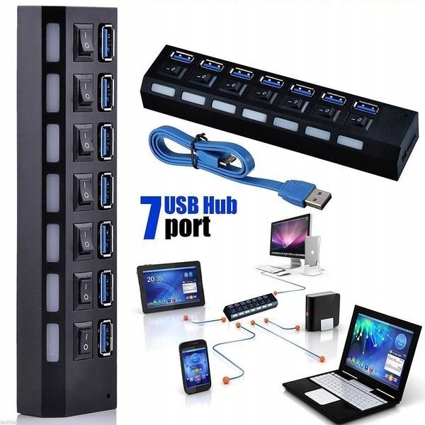 Купить ACTIVE USB HUB, 7-ПОРТНЫЙ разветвитель + БЛОК ПИТАНИЯ: отзывы, фото, характеристики в интерне-магазине Aredi.ru