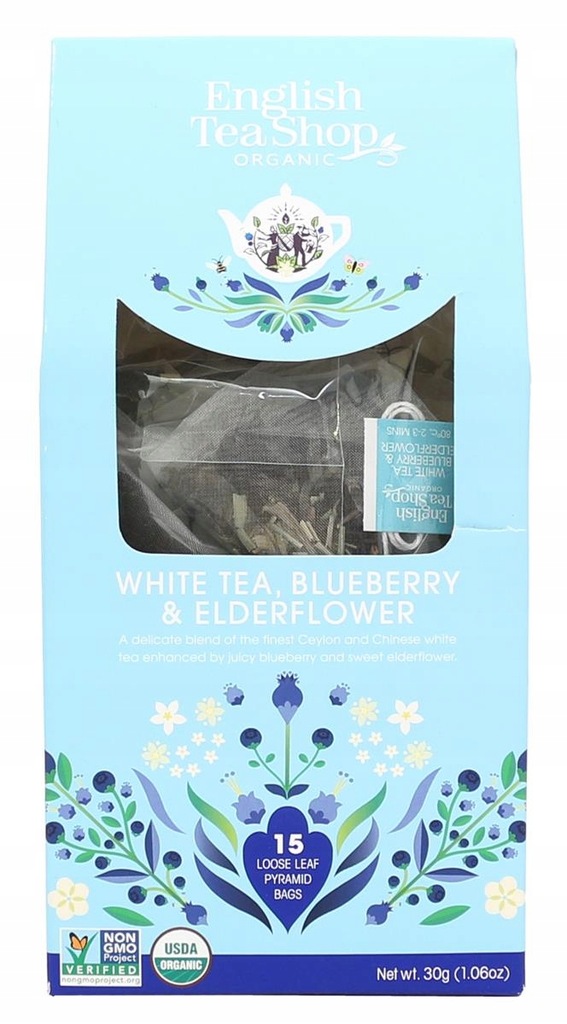 Herbata White Tea, Blueberry & Elder, 15 piram