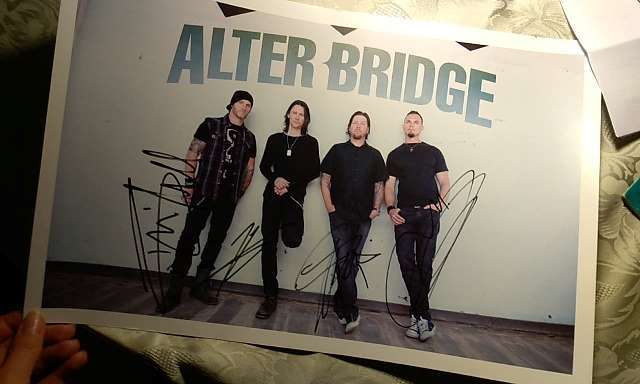 Plakat  z autografami Alter Bridge ~ WOŚP