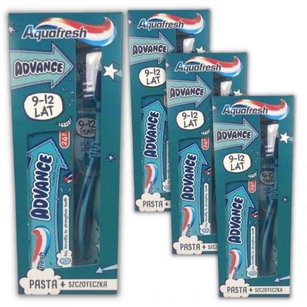 Pasta do zębów i szczoteczka Aquafresh Advance x 4