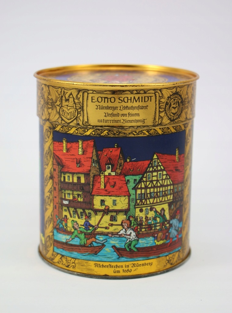 Stara puszka metalowa E. Otto Schmidt Numberg 1381