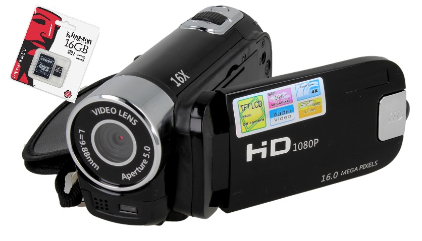 Kamera cyfrowa HD 2,4' aparat 16MPx,4xZOOM+16GB,PL