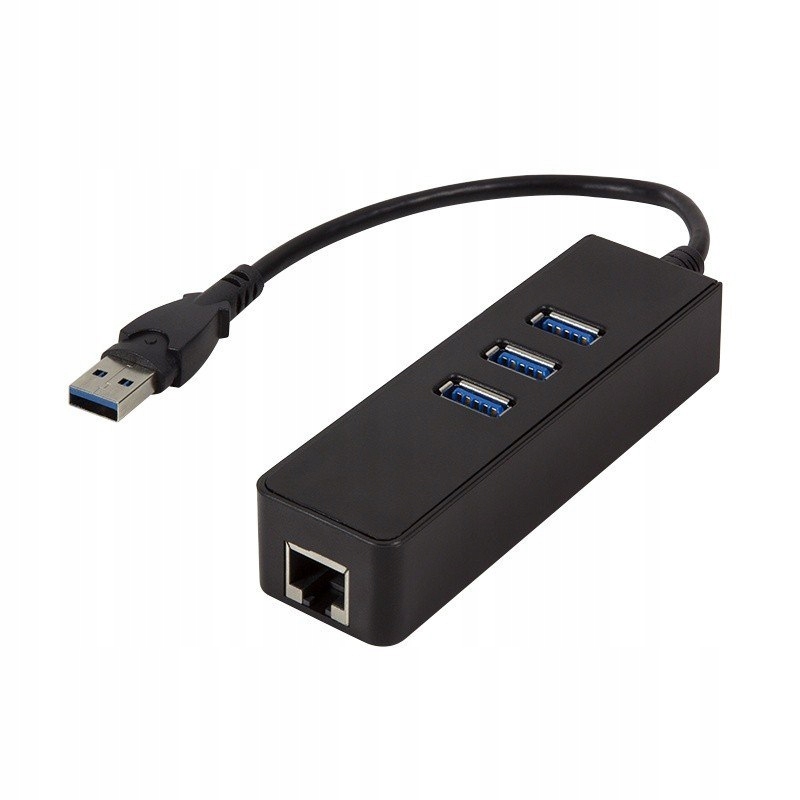 Adapter Gigabit Ethernet do USB 3.0 z hubem USB