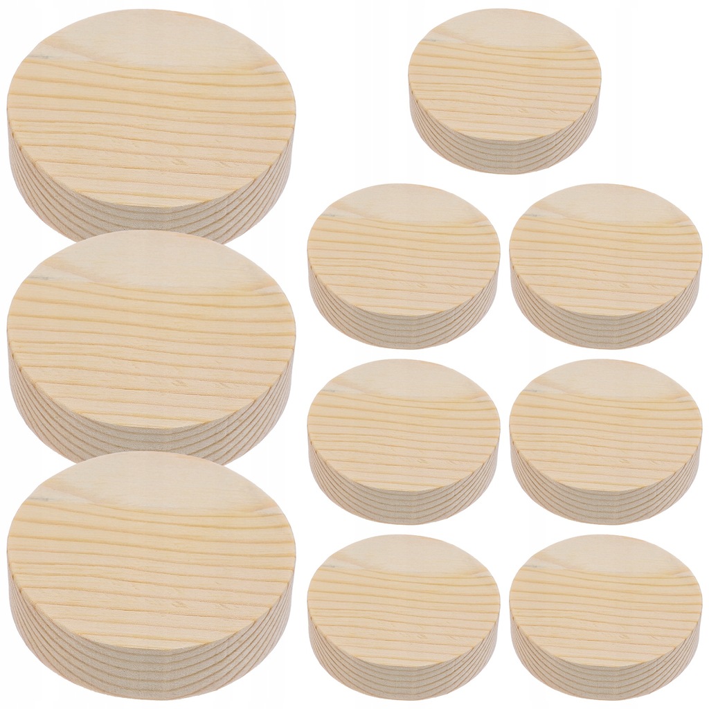 Wood Circles Chips Scrapbook 10 PCS