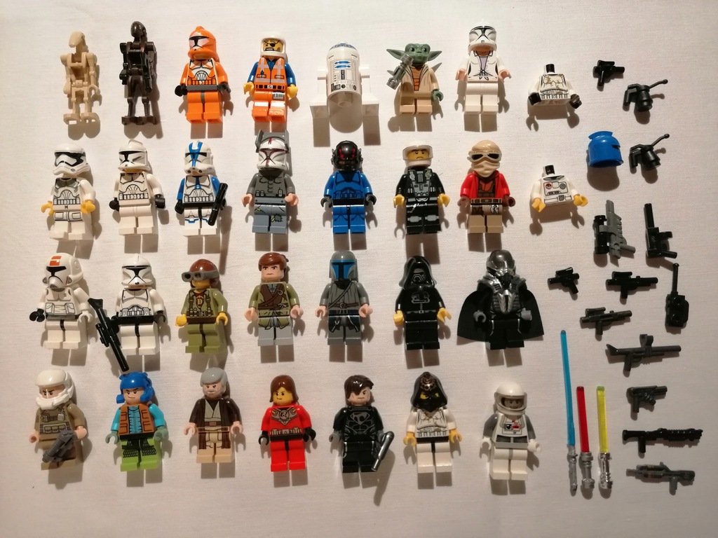 Figurki LEGO(Star Wars) + akcesoria (Duży zestaw)