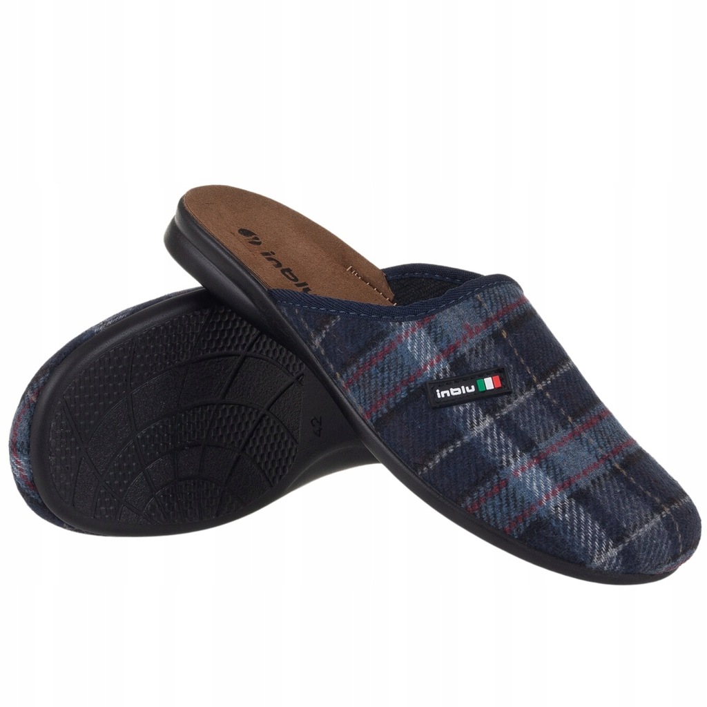 Kapcie męskie Inblu 155M018 | skórzana wkładka 44