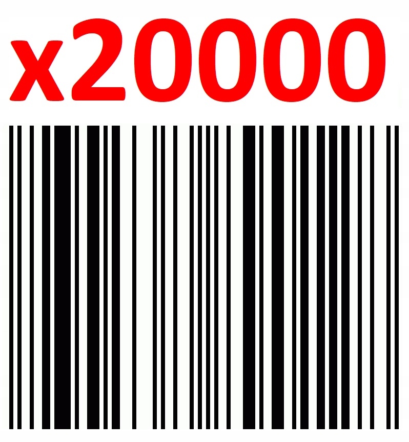 20000 Kod Kody Kreskowe EAN UPC do ofert Allegro