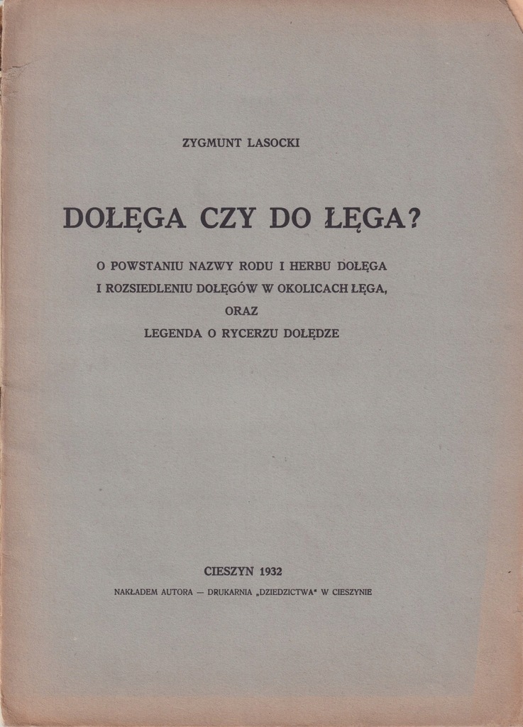 Lasocki - Dołęga czy do Łęga - wyd.1932