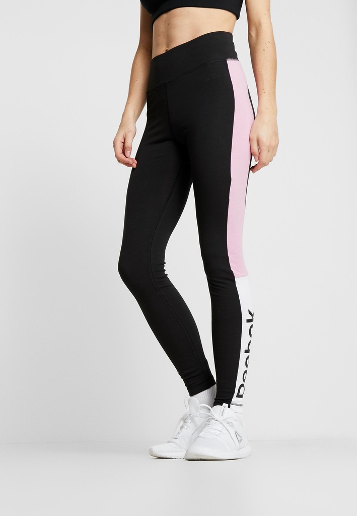 REEBOK LEGGINSY SPORTOWE CZARNE LOGO S 1AZC