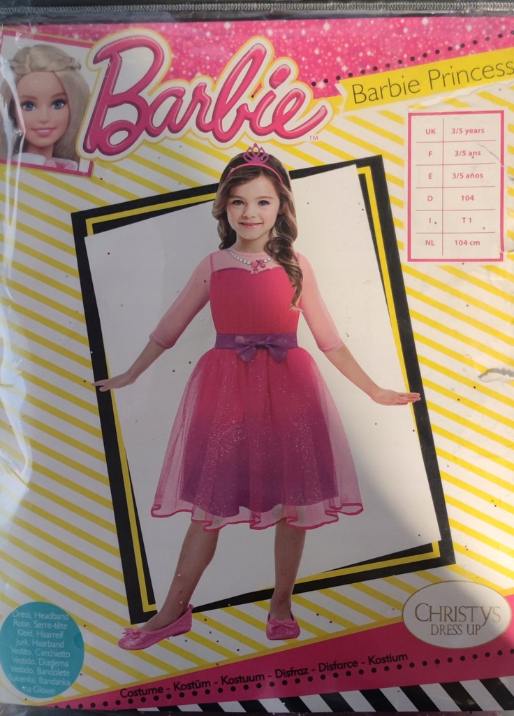 Barbie oryginał suknia przebranie strój rozm 116