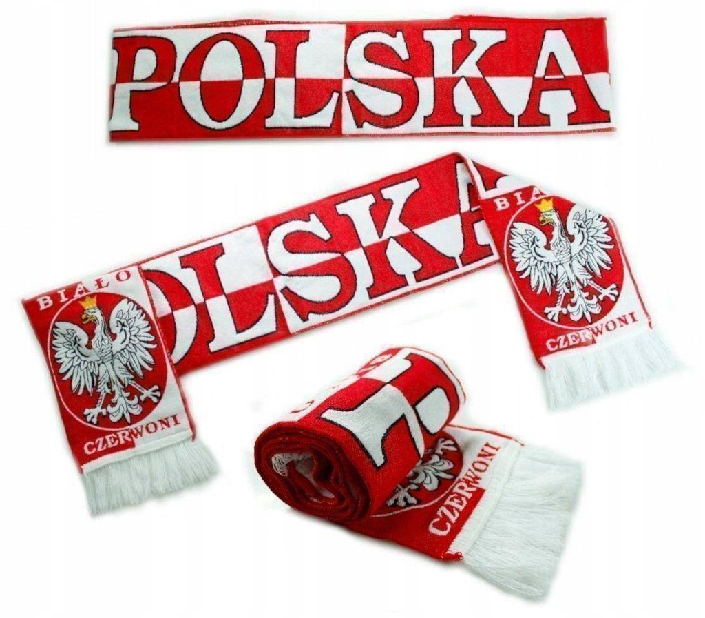 Dwustronny szalik kibica Polski szaliki 150x20 cm