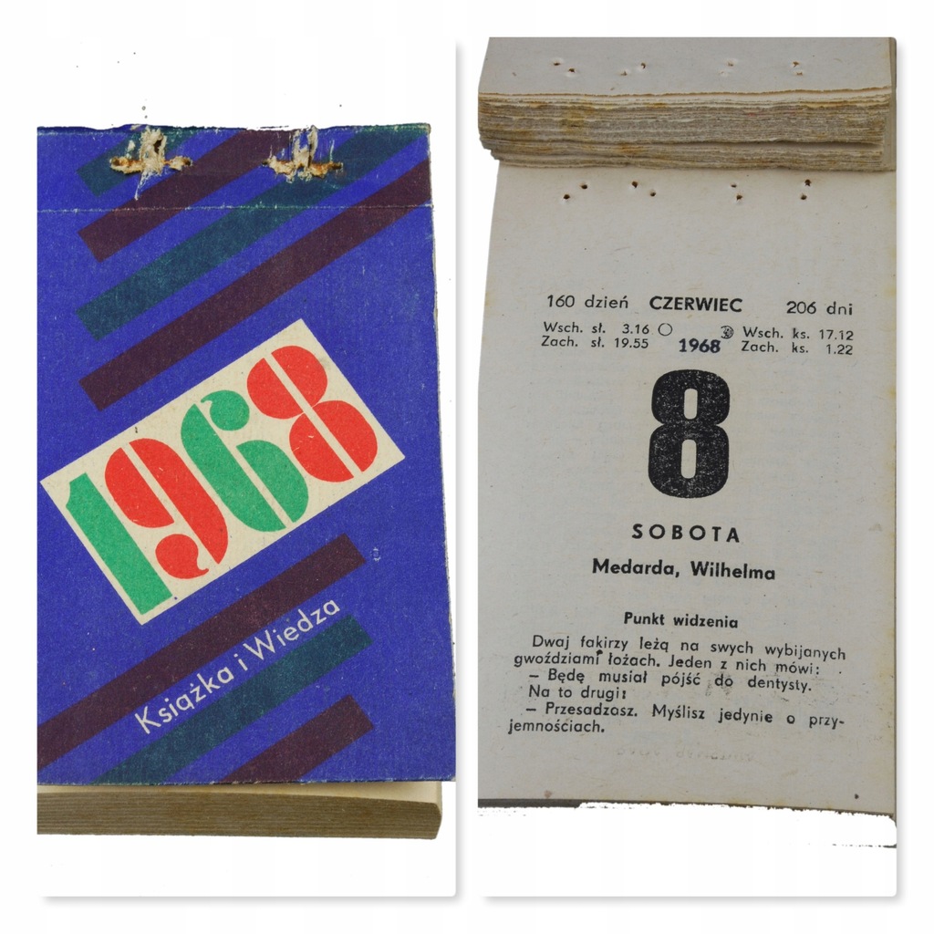 1968 kartka z kalendarza 55 urodziny PREZENT