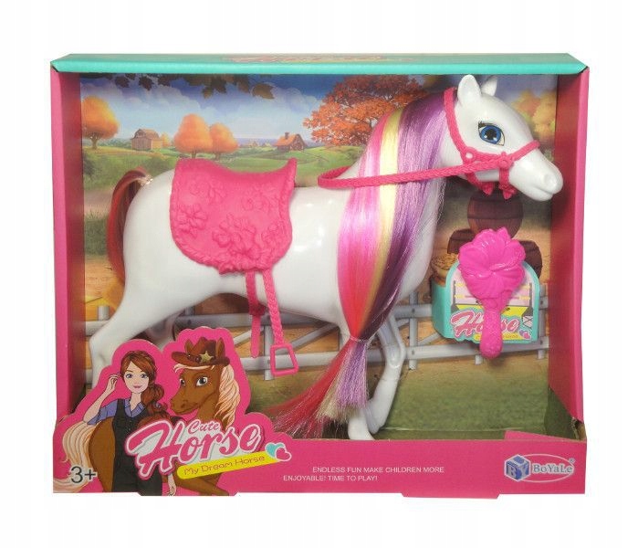 KONIK DLA LALKI KSIĘŻNICZKI + SZCZOTKA DO CZESANIA