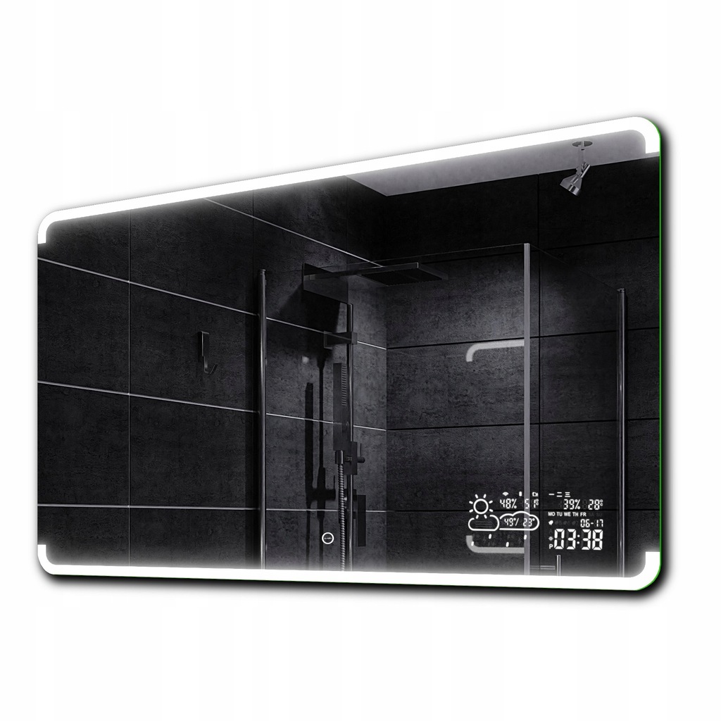 Lustro łazienkowe LED +pogoda dotyk 140x60 ASSEN