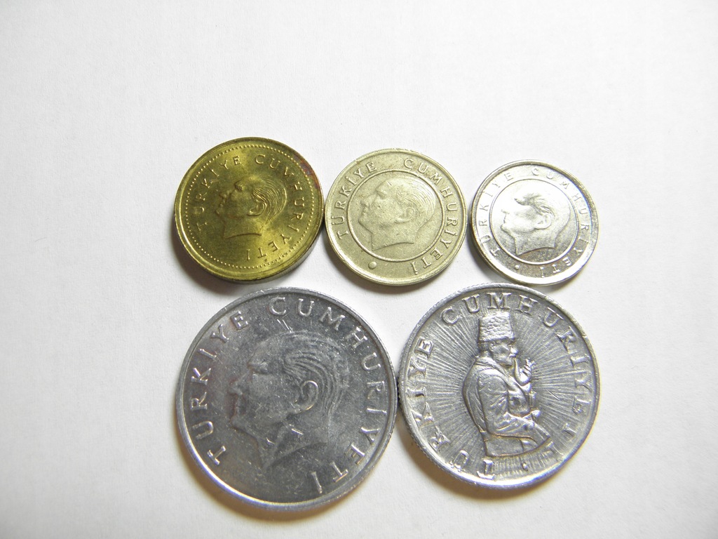 TURCJA zestaw 5 szt. monet piękne stany (119)