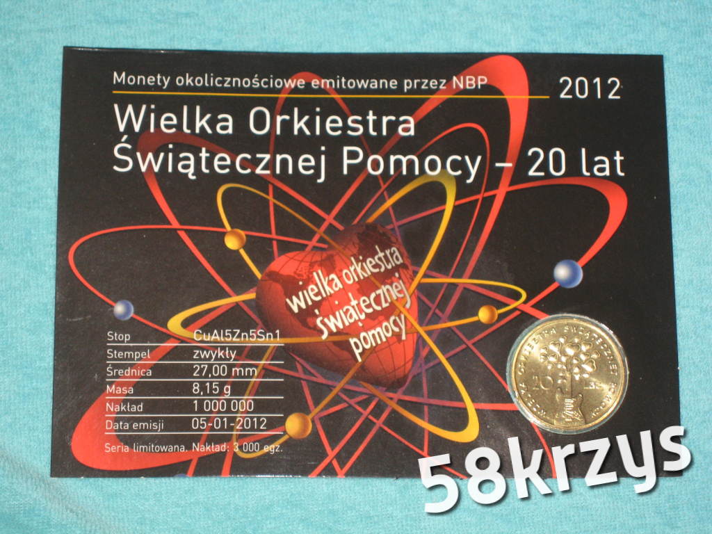 2 ZŁ     W O Ś P - 20 LAT   z 2012 roku   blister