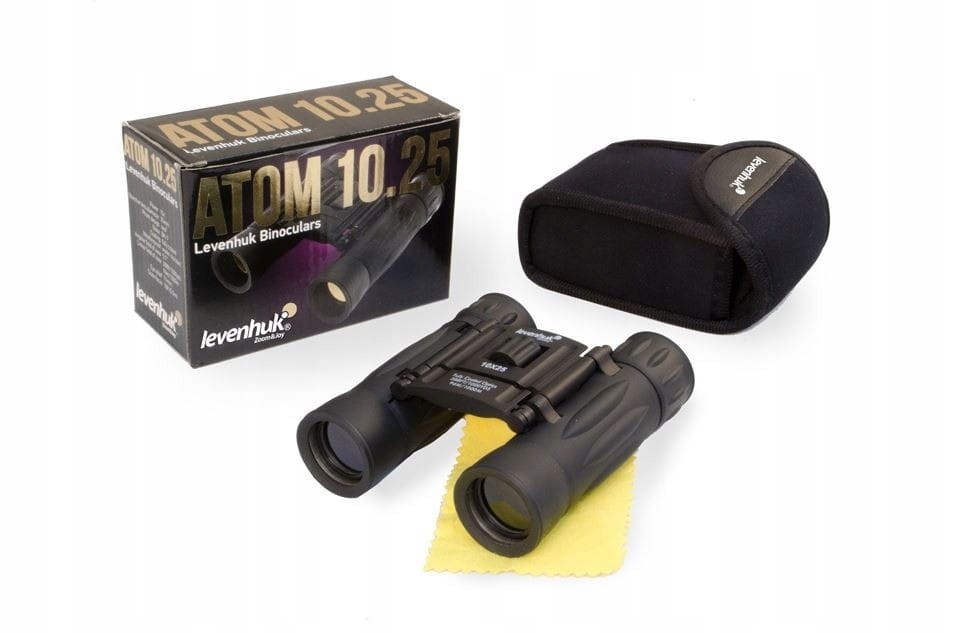 Levenhuk Lornetka Atom 10x25 Zestaw pudełko