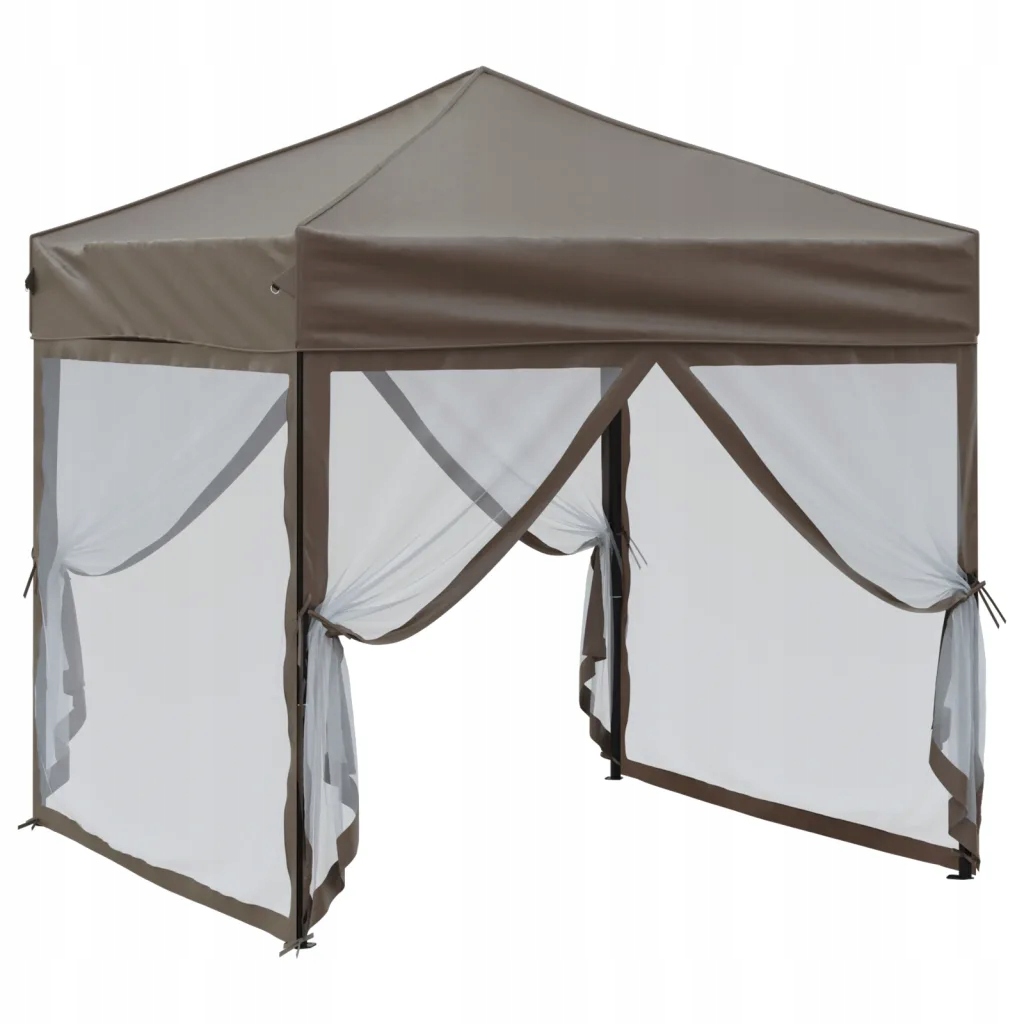 vidaXL Składany namiot imprezowy ze ściankami, taupe, 2x2 m