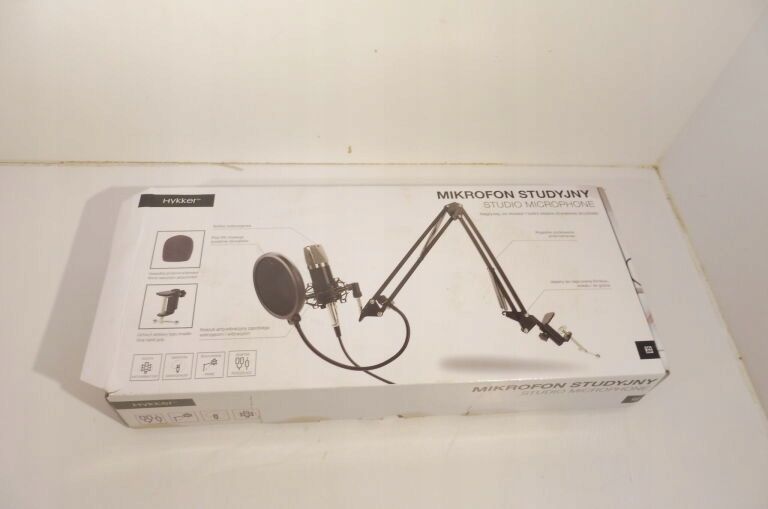 MIKROFON STUDYJNY + STATYW HYKKER PUDEŁKO