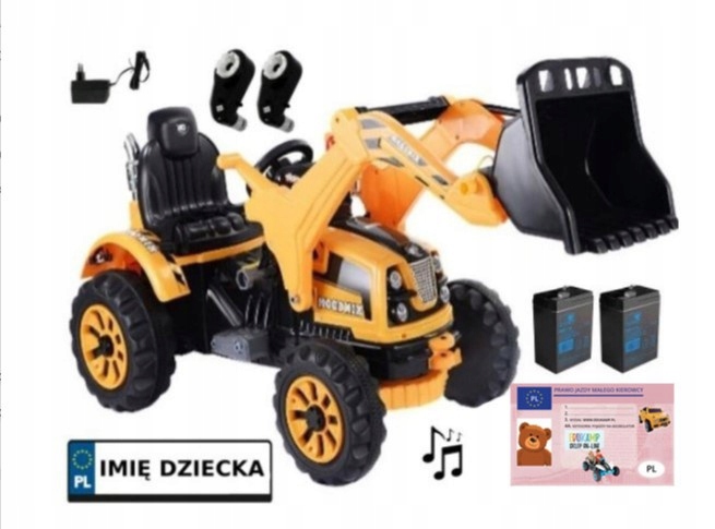 MOCNY TRAKTOR Z ŁYŻKĄ KINGDOM 12V DWIE PRĘDKOŚCI/J