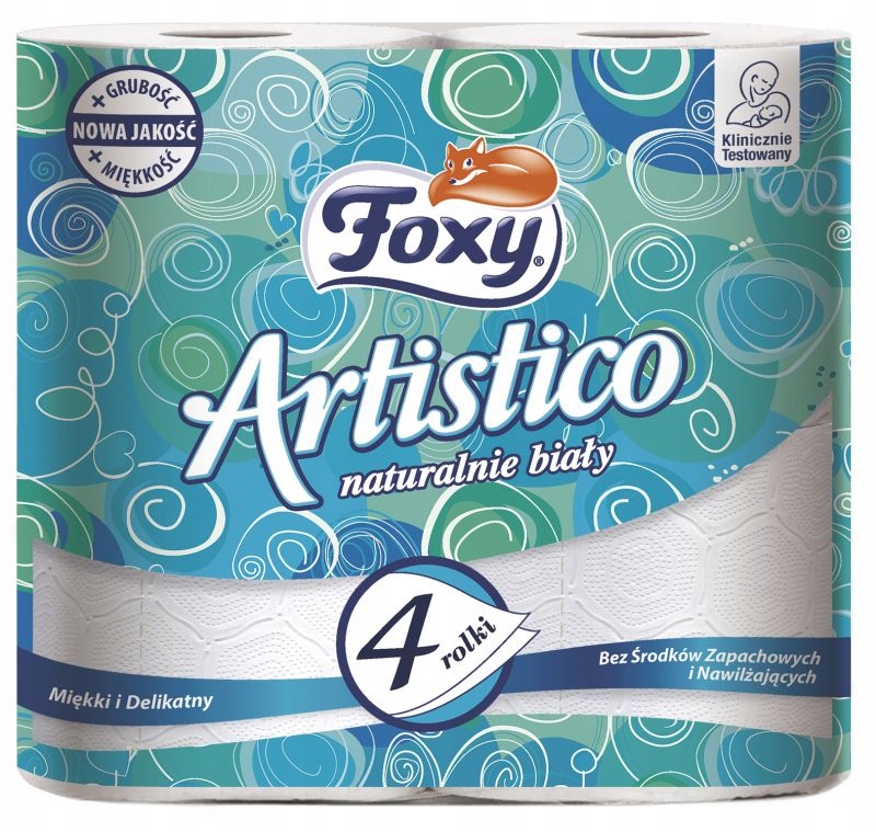 FOXY ARTISTICO Naturalnie Biały Papier Toaletowy 4