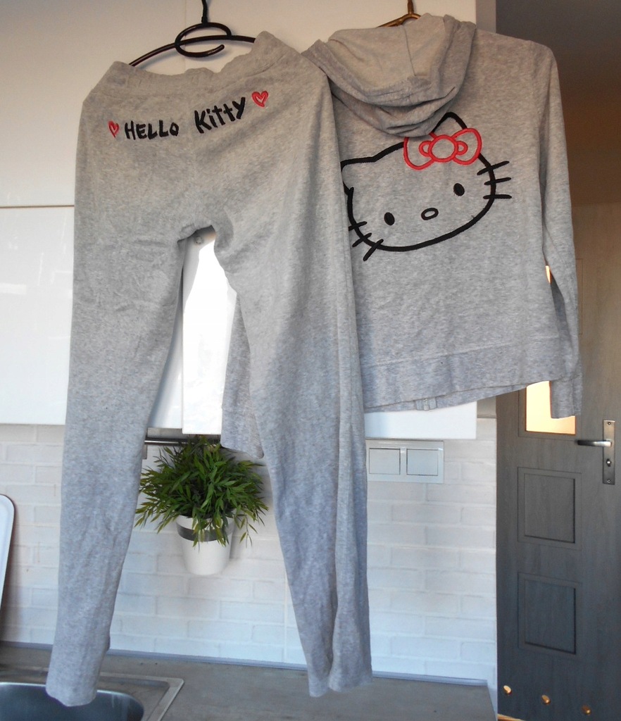 H&M komplet dresowy szary dres Hello Kitty