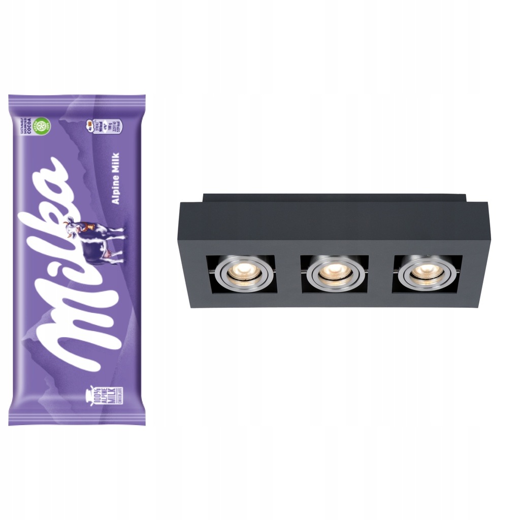 Downlight Italux CASEMIRO czarny aluminiowy IT8002S3-BK/AL + Milka