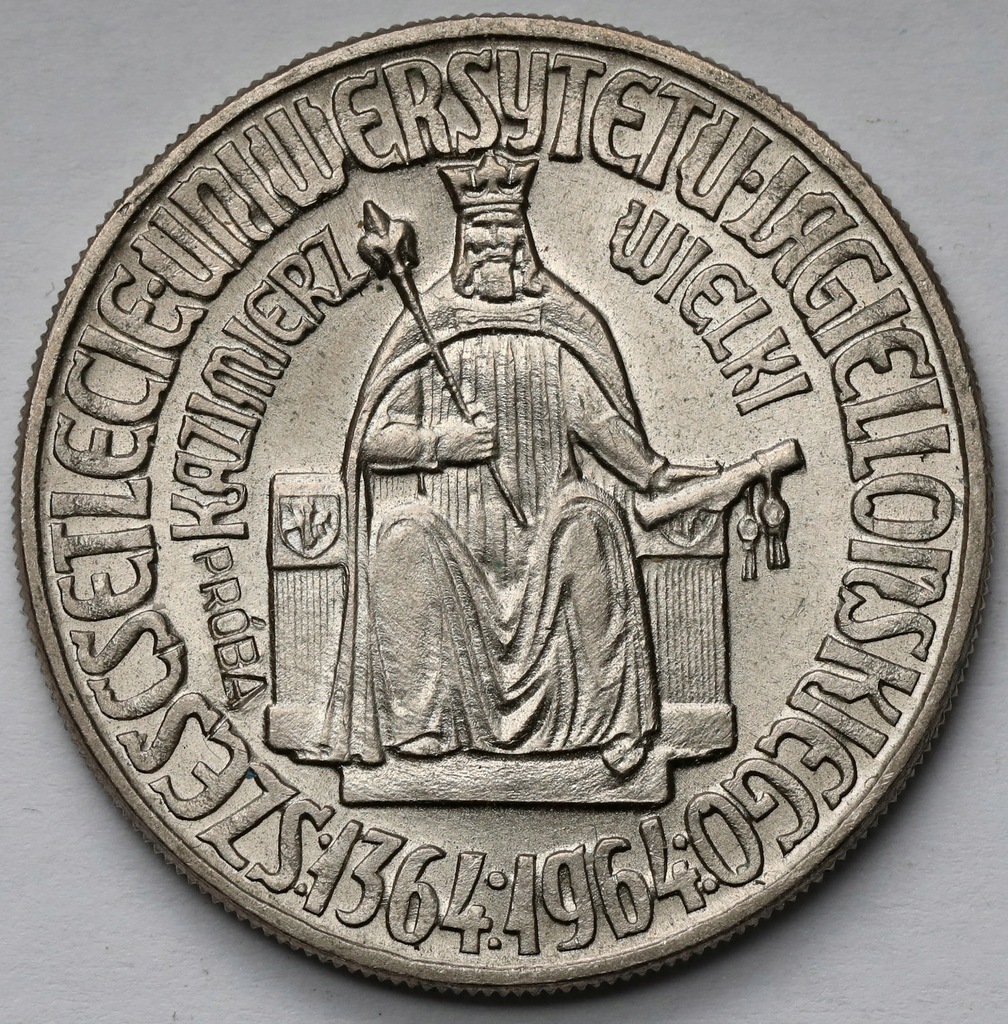 393. Próba CuNi 10 zł 1964 Kazimierz III Wielki