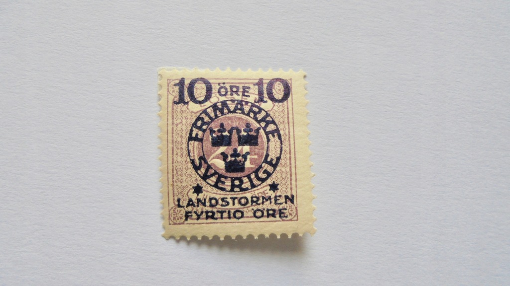1916 Szwecja 10 Ore* czysty znaczek, stan dobry wartość 60,- Euro