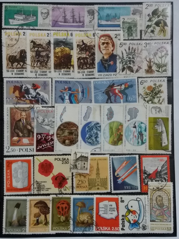 36 znaczków rocznik 1980
