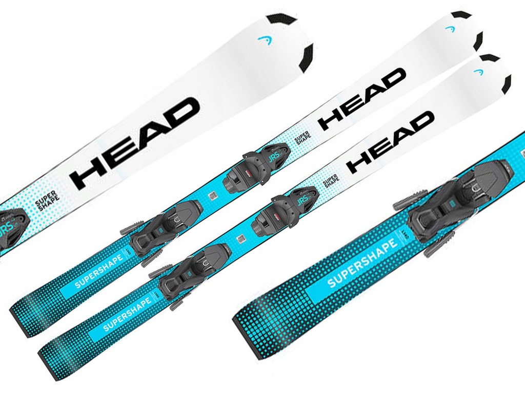 Narty juniorskie HEAD Supershape JRS white/blue + Wiązania JRS 7.5 GW 130cm