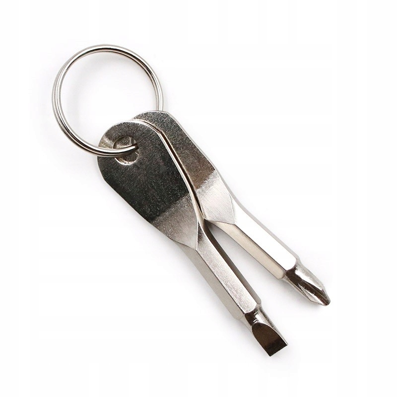 MULTITOOL ZESTAW ŚRUBOKRĘTÓW BRELOK EDC SCREWDRIVERS TOOL Srebrny