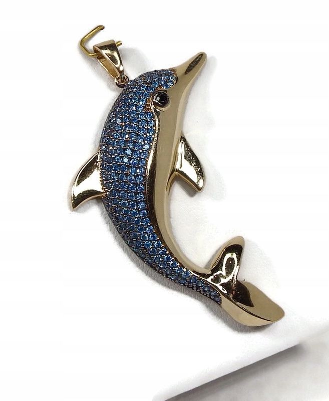 ZŁOTA ZAWIESZKA DELFIN 585/14