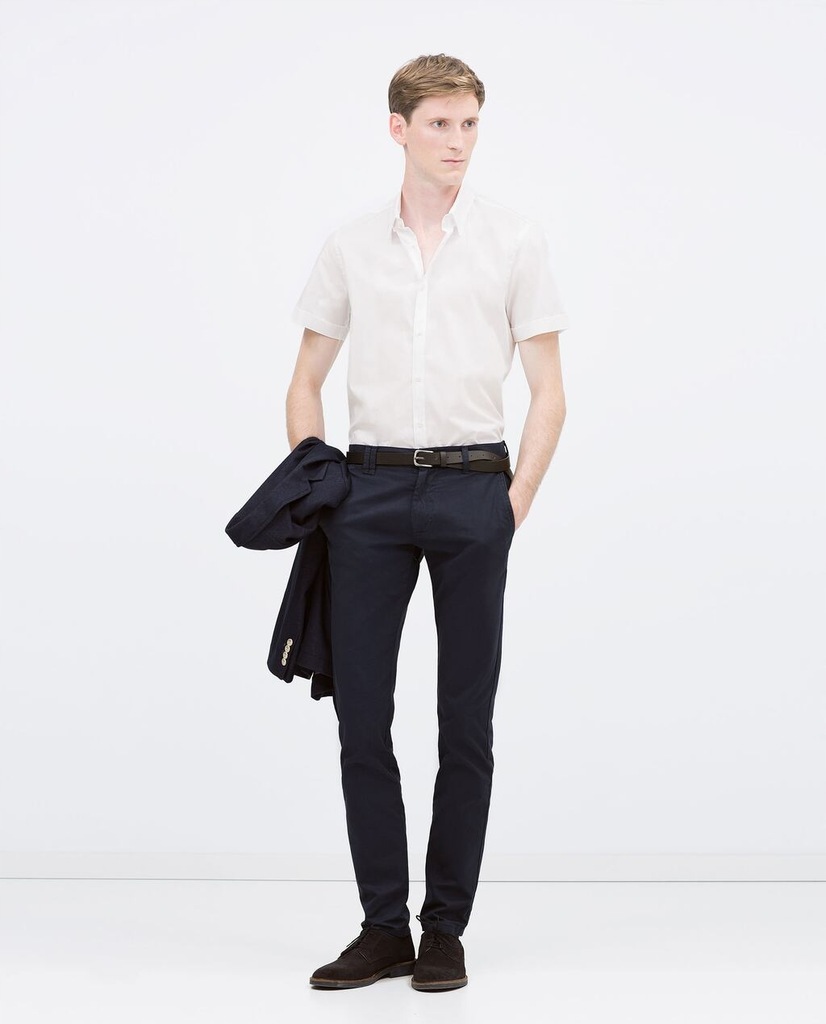 ZARA MAN 44 GRANATOWE SPODNIE CHINOS C6861